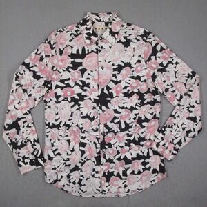 Marni Mens Abstract Floral Print Button Up Shirt Pink Black White Italy Size 48